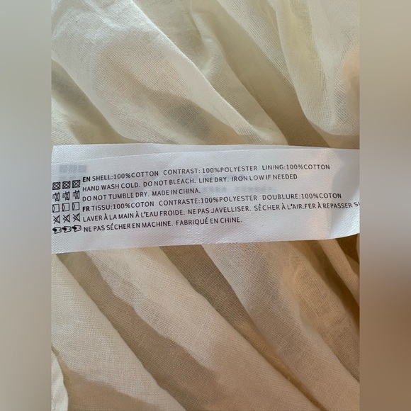 En Saison 100% Cotton Ivory & Black Polka Dot Tiered Midi Dress Sz L New - Picture 8 of 8